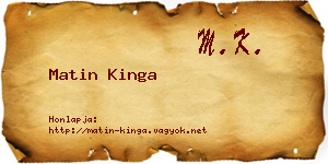 Matin Kinga névjegykártya